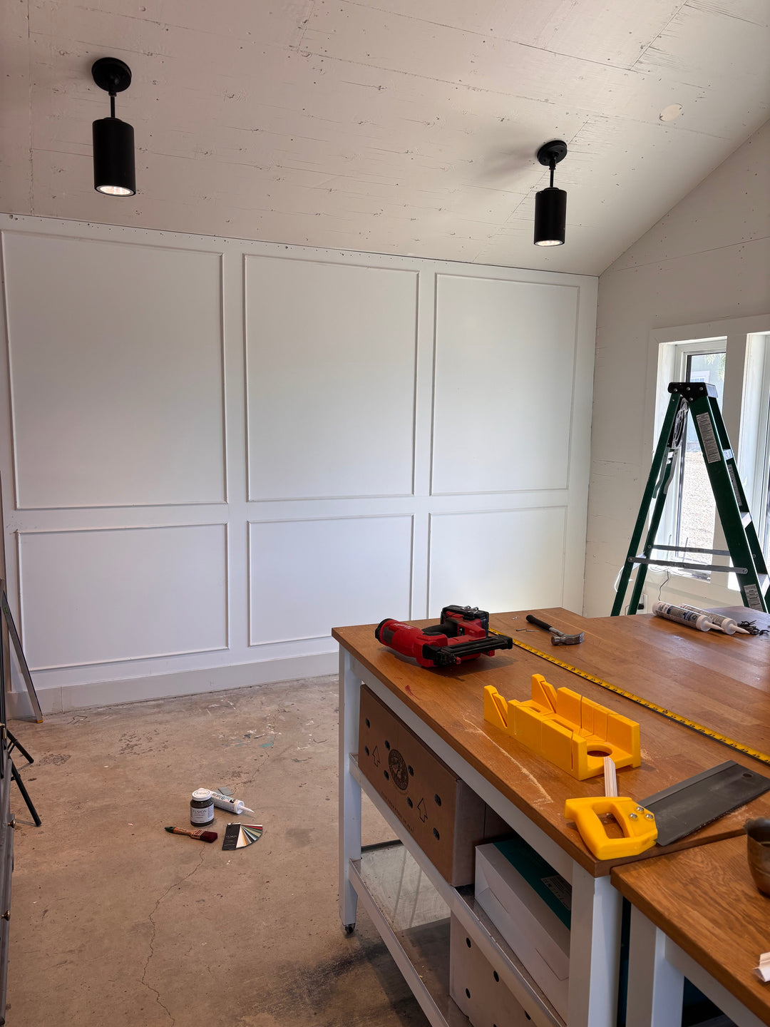 DIY French Panel Wall with Fusion Mineral Paint - Clementine Home Floral Gift