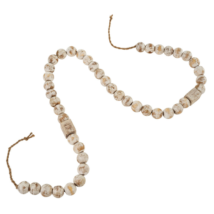 Wooden Decor Beads White