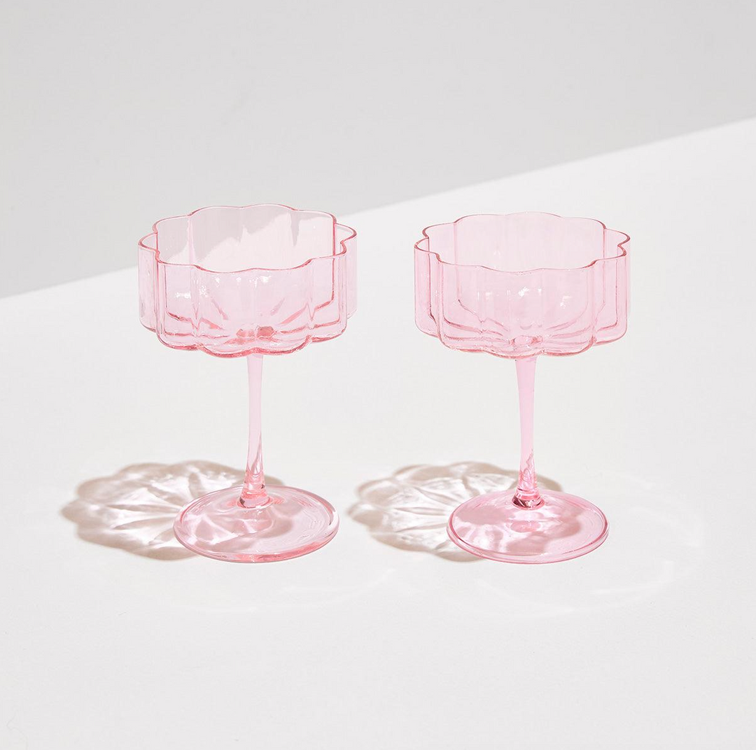 Flower Coup Glass - Pink