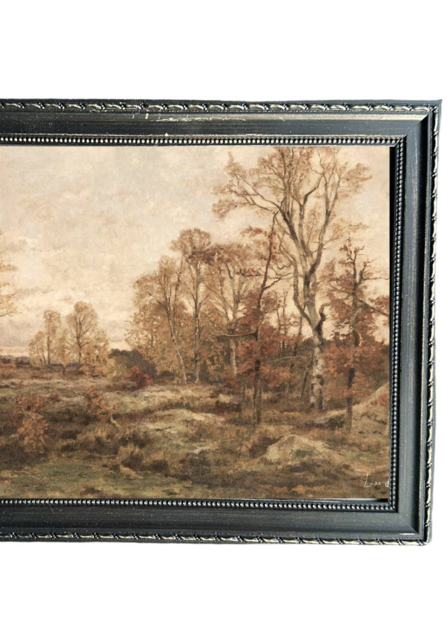 Fall Landscape | French Country Black Framed Art – 12” x 16”