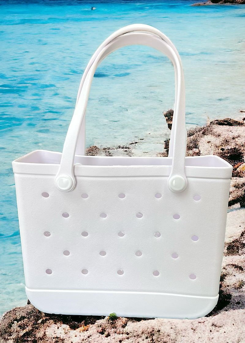 Beach Tote - White - Clementine Home Floral Gift