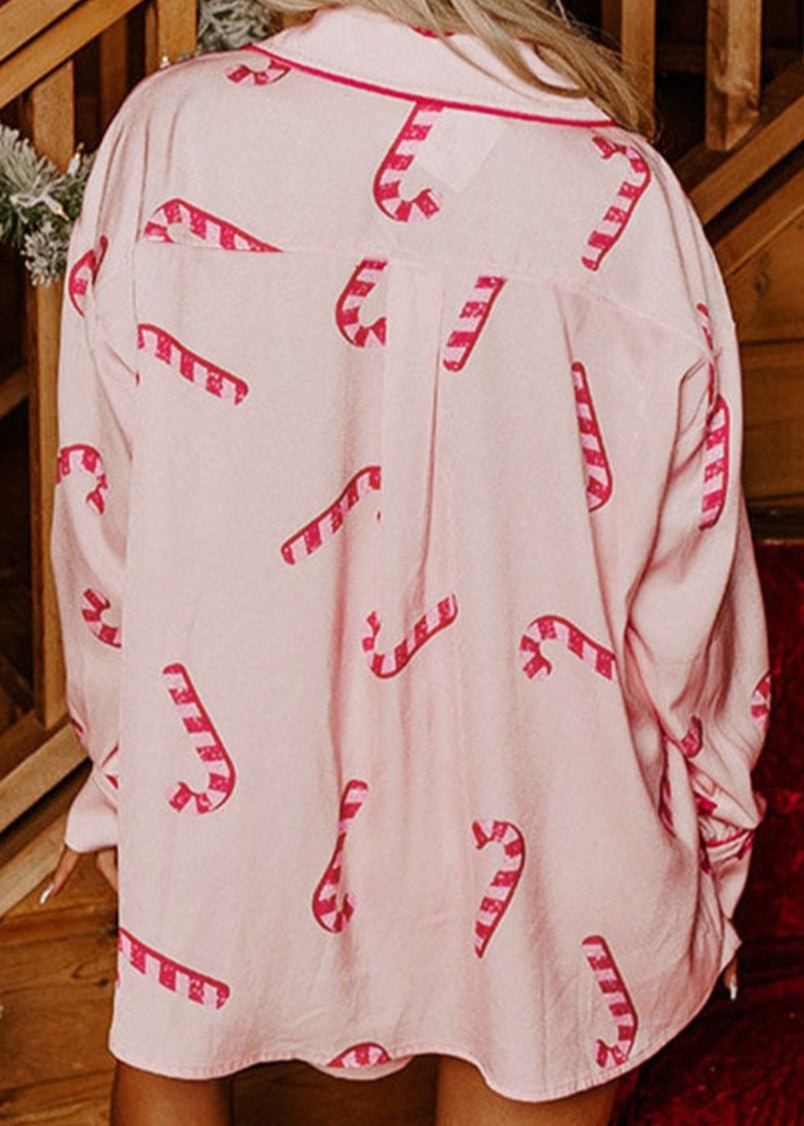 Candy Cane PJ Short Set - Clementine Home Floral Gift