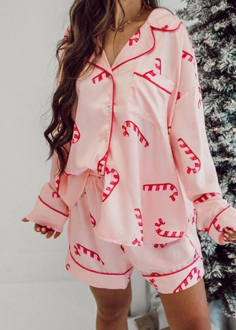 Candy Cane PJ Short Set - Clementine Home Floral Gift