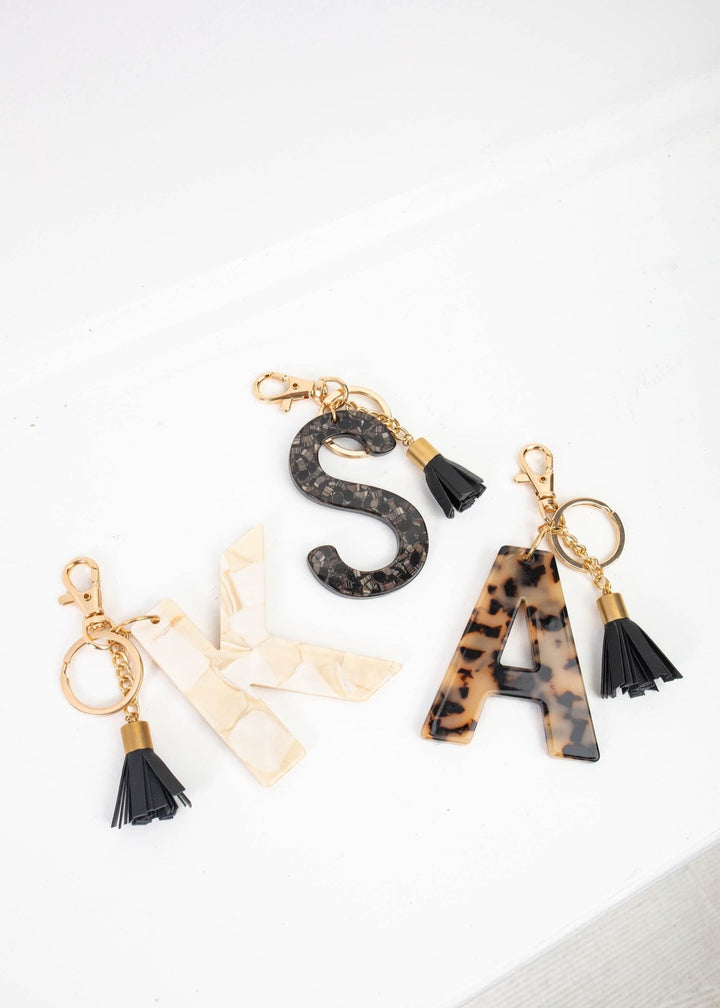 Chunky Letter Key Chain - Clementine Home Floral Gift