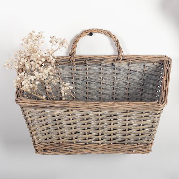 Wooden Woven Basket with Handles