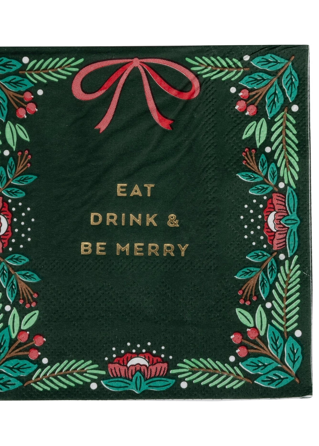 Eat Drink & Be Merry Cocktail Napkins - Clementine Home Floral Gift
