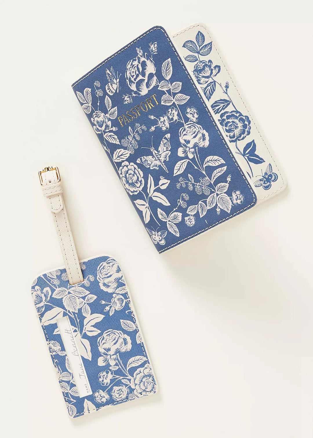 English Rose Passport & Luggage Tag Set (Fall '24 Add - On) - Clementine Home Floral Gift