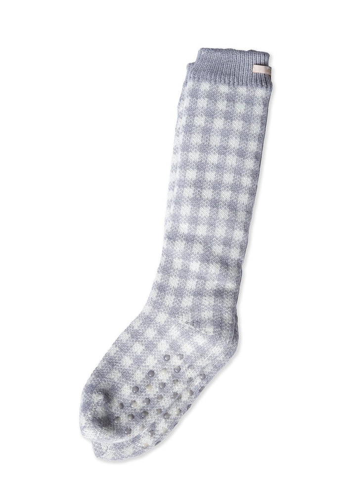 Gingham Lounge Sock - Grey - Clementine Home Floral Gift