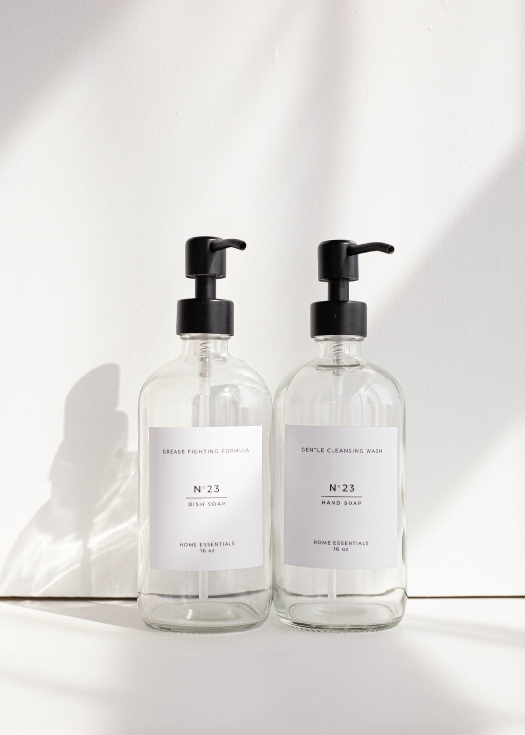 Glass Hand Soap Dispenser - Clear - Clementine Home Floral Gift