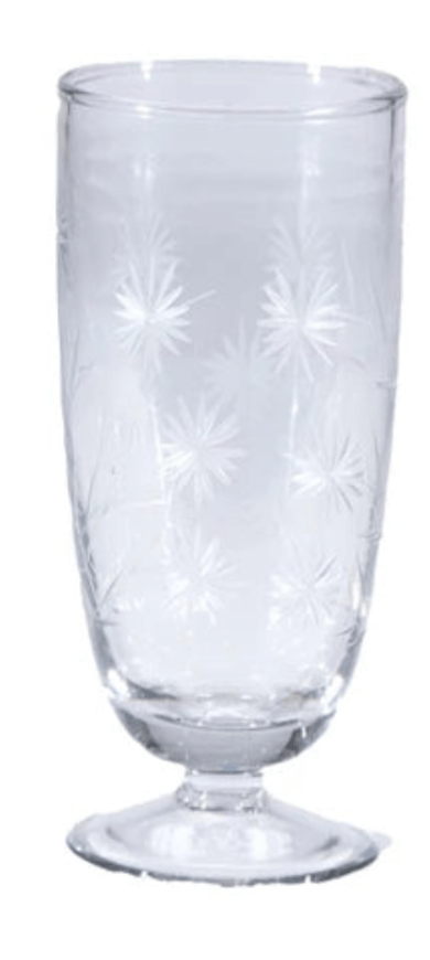 Hand - Blown Stemmed Drinking Glasses with Etched Botanicals – Set of 2 - Clementine Home Floral Gift