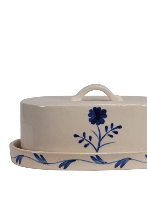 Hand - Painted Butter Dish - Clementine Home Floral Gift
