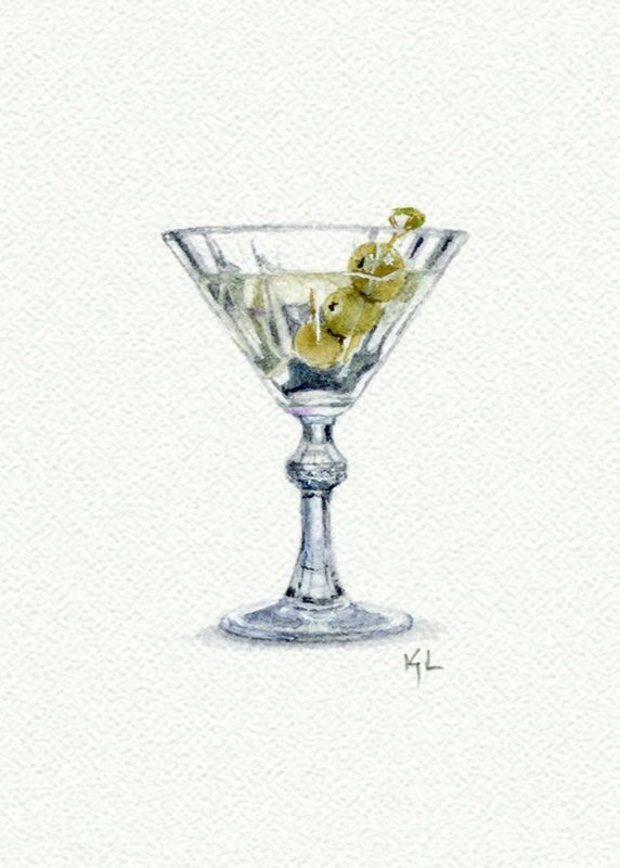 Mini Art Print - Martini Glass - Clementine Home Floral Gift