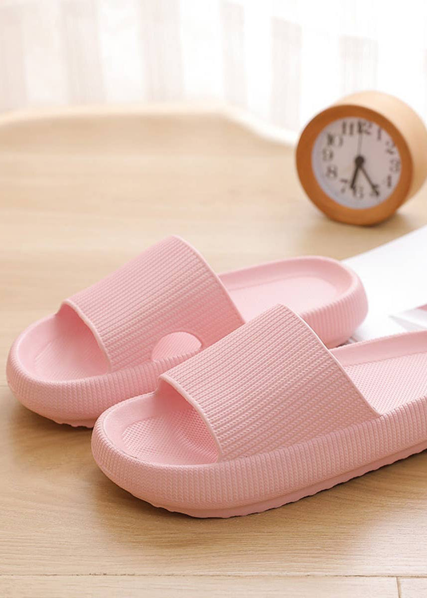 Non - Slip Quick Drying Open Toe Soft Comfy Thick Slippers - Pink - Clementine Home Floral Gift
