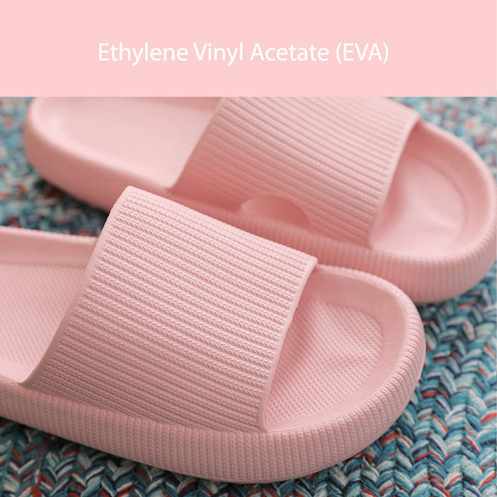 Non - Slip Quick Drying Open Toe Soft Comfy Thick Slippers - Pink - Clementine Home Floral Gift