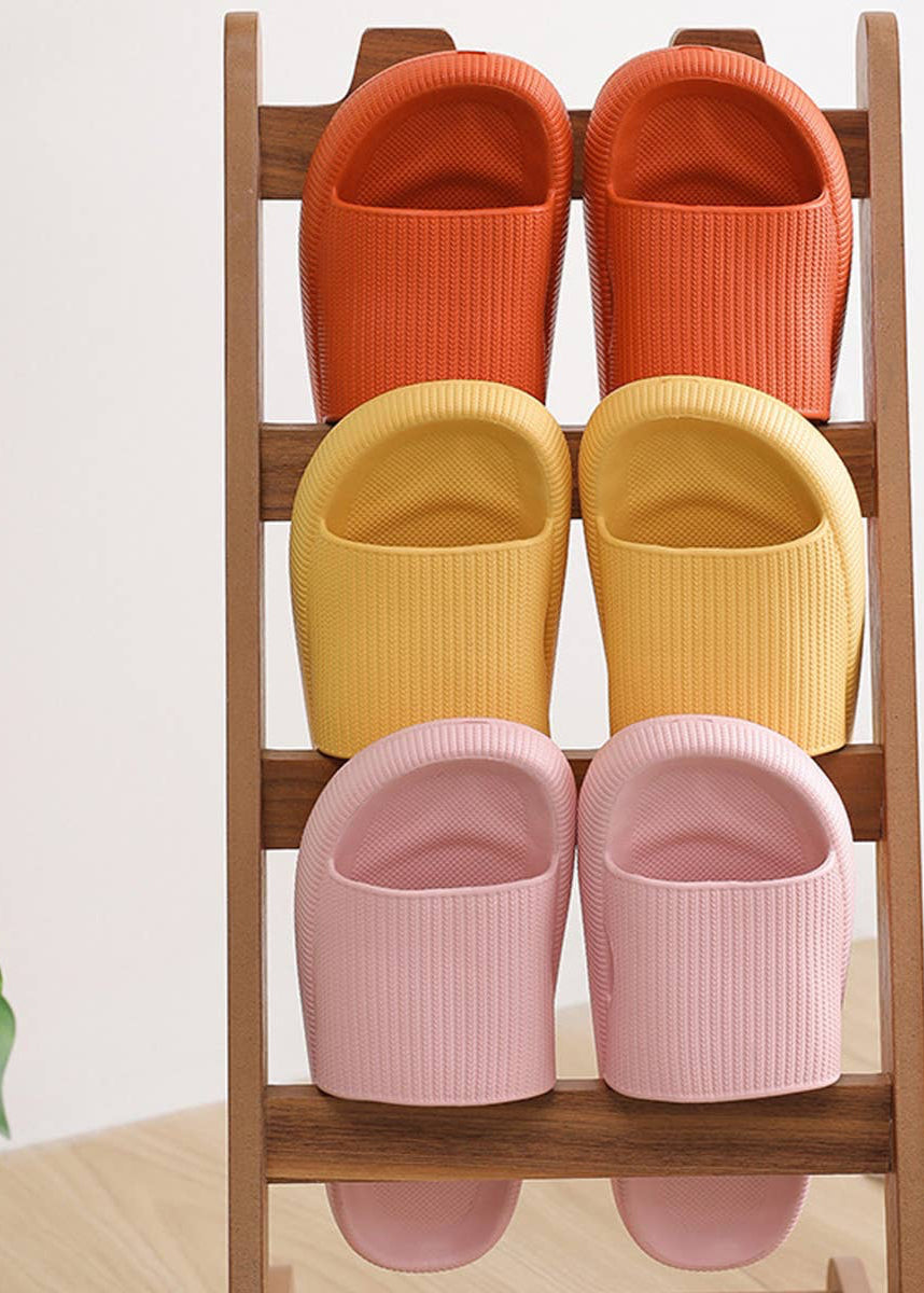 Non - Slip Quick Drying Open Toe Soft Comfy Thick Slippers - Pink - Clementine Home Floral Gift