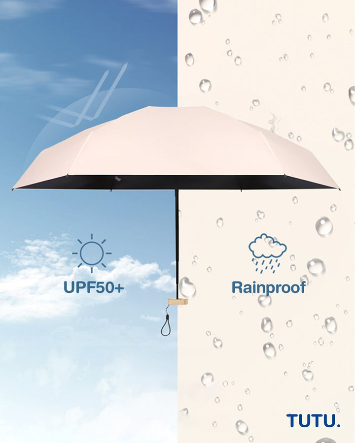 Pocket Mini Umbrella - Cream - Clementine Home Floral Gift
