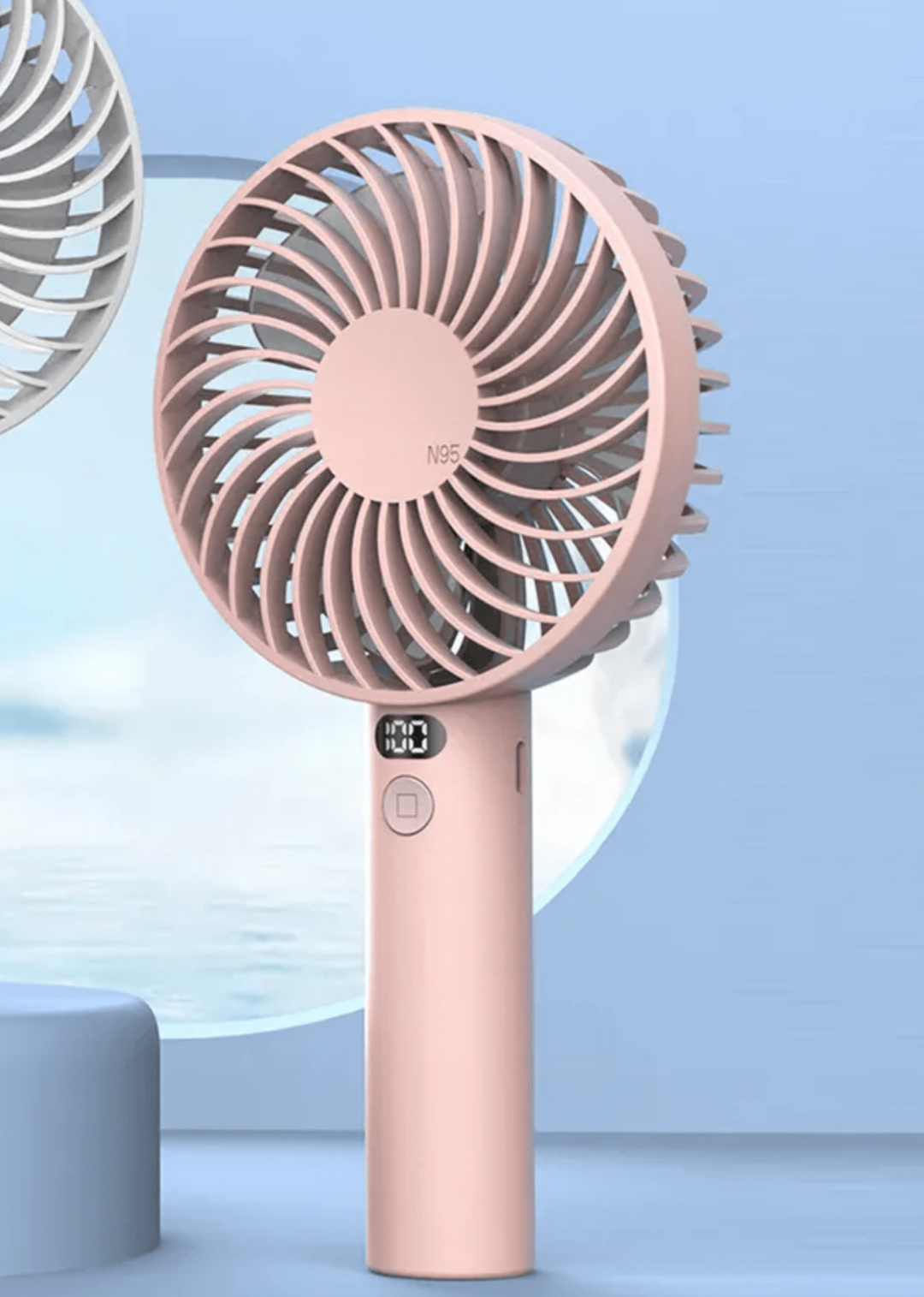 Rechargeable Hand Fan - Pink - Clementine Home Floral Gift