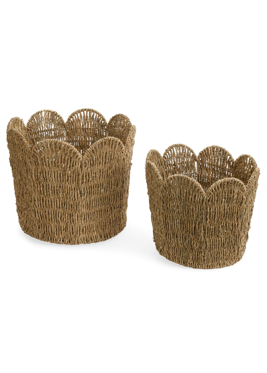 Seagrass Scallop Edge Basket - Clementine Home Floral Gift