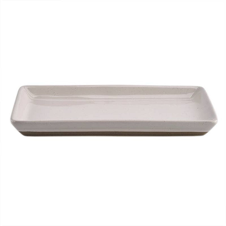 Stoneware Tray - Cream Speckled - Clementine Home Floral Gift
