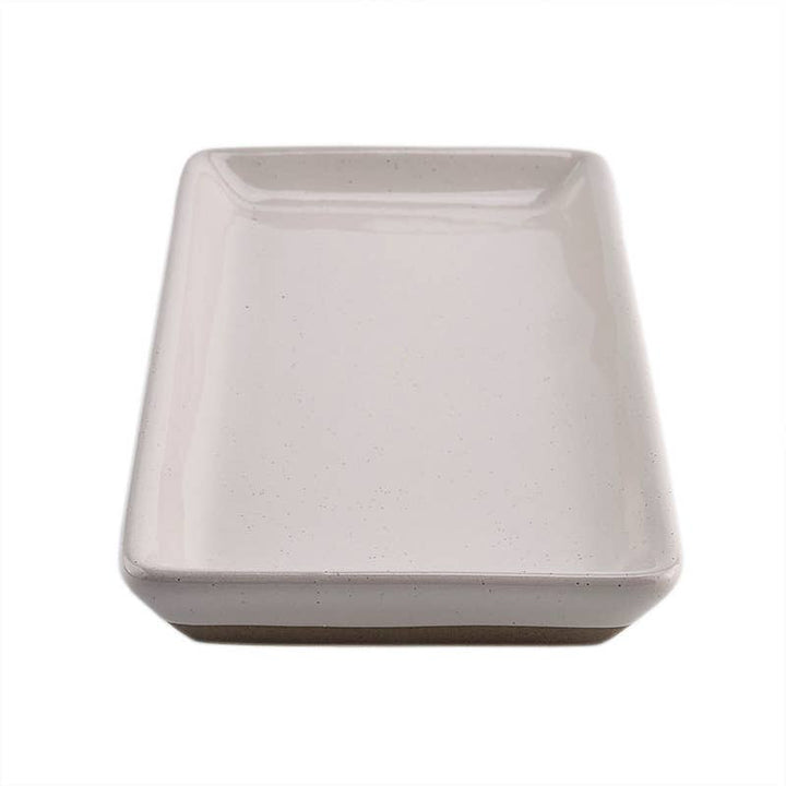 Stoneware Tray - Cream Speckled - Clementine Home Floral Gift