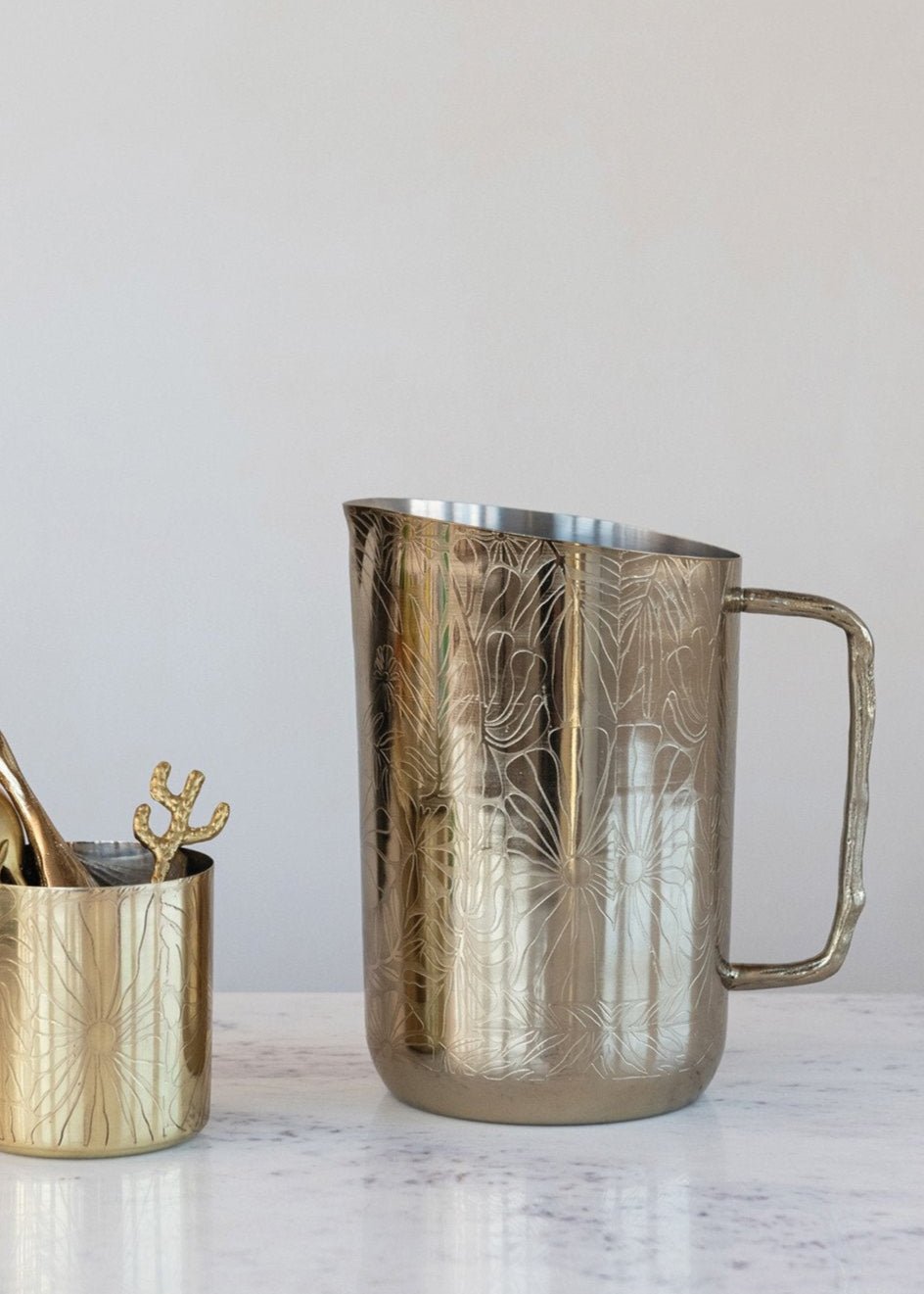 Twig Stainless Steel Pitcher - Clementine Home Floral Gift