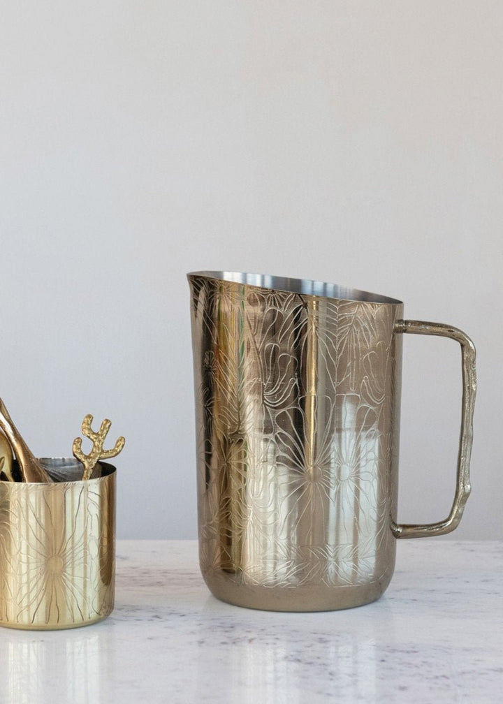 Twig Stainless Steel Pitcher - Clementine Home Floral Gift