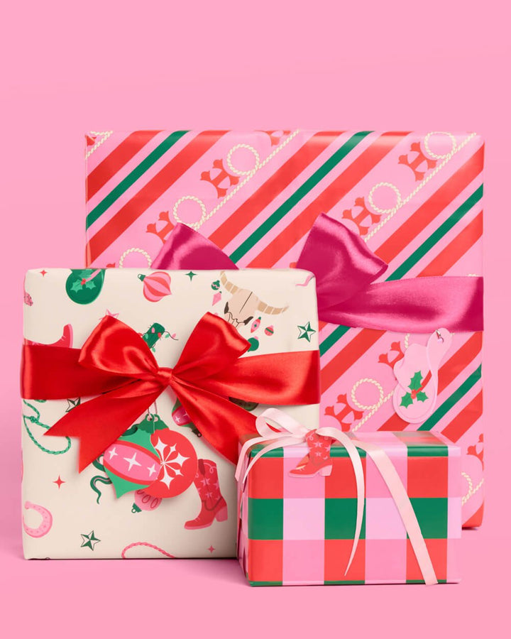 Western Wrapping Paper Set – 12 Sheets + 16 Tags - Clementine Home Floral Gift
