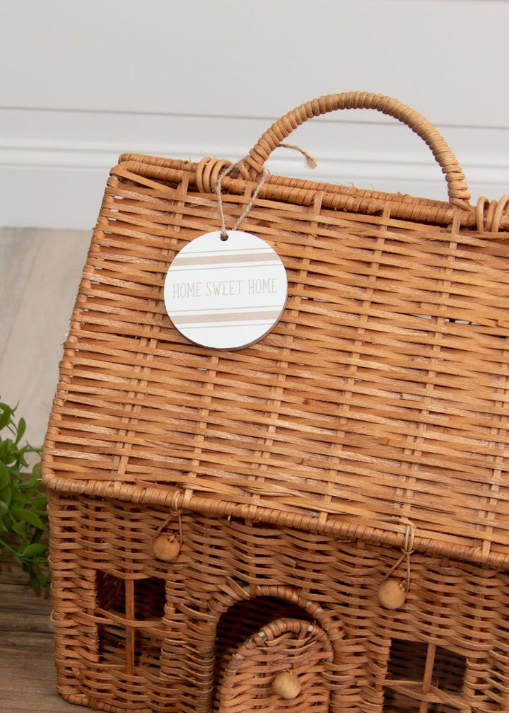 Woven House Basket with Handle - Clementine Home Floral Gift