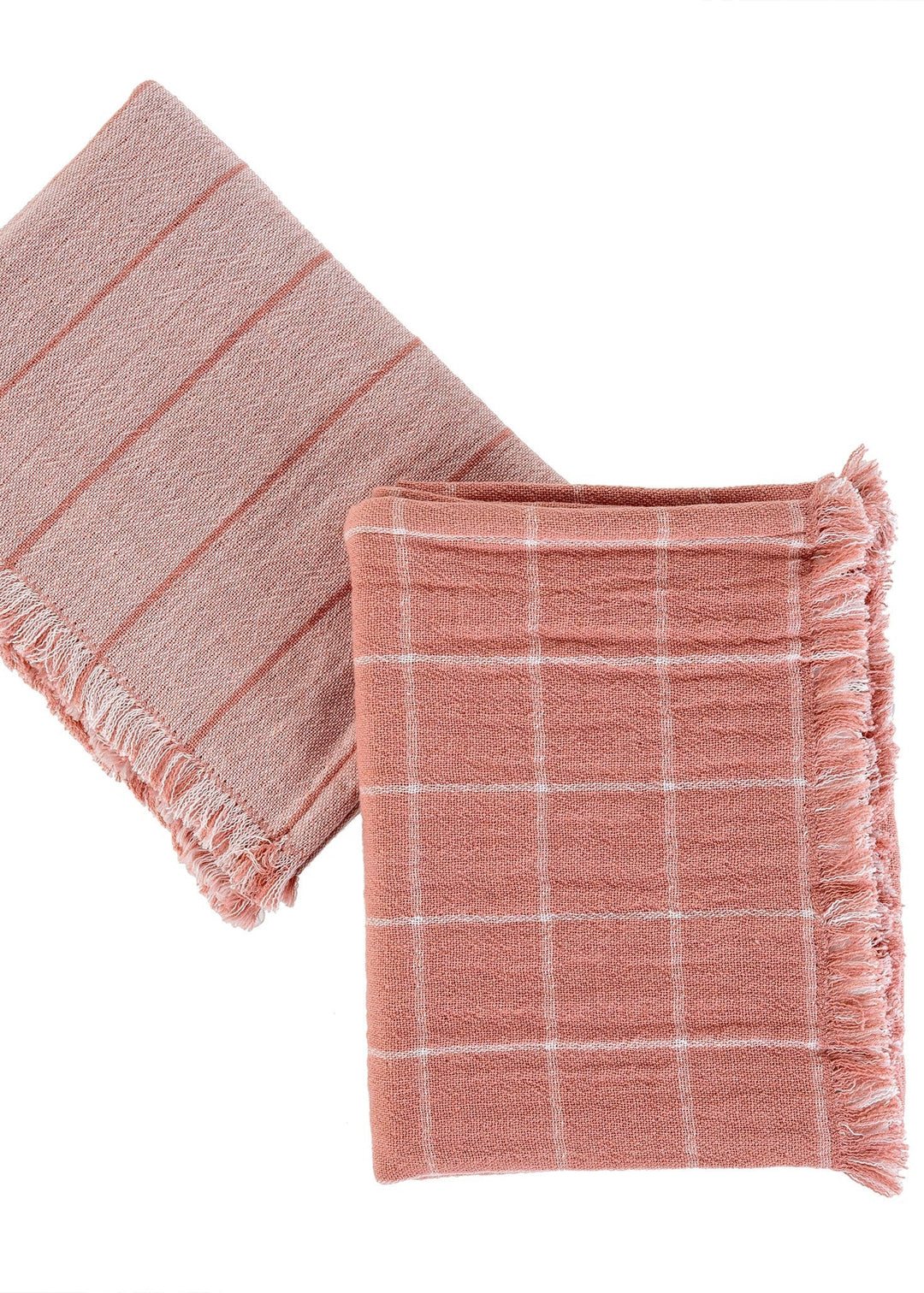 Baker Stripe Tea Towels, Set of 2 - Pink - Clementine Home Floral Gift