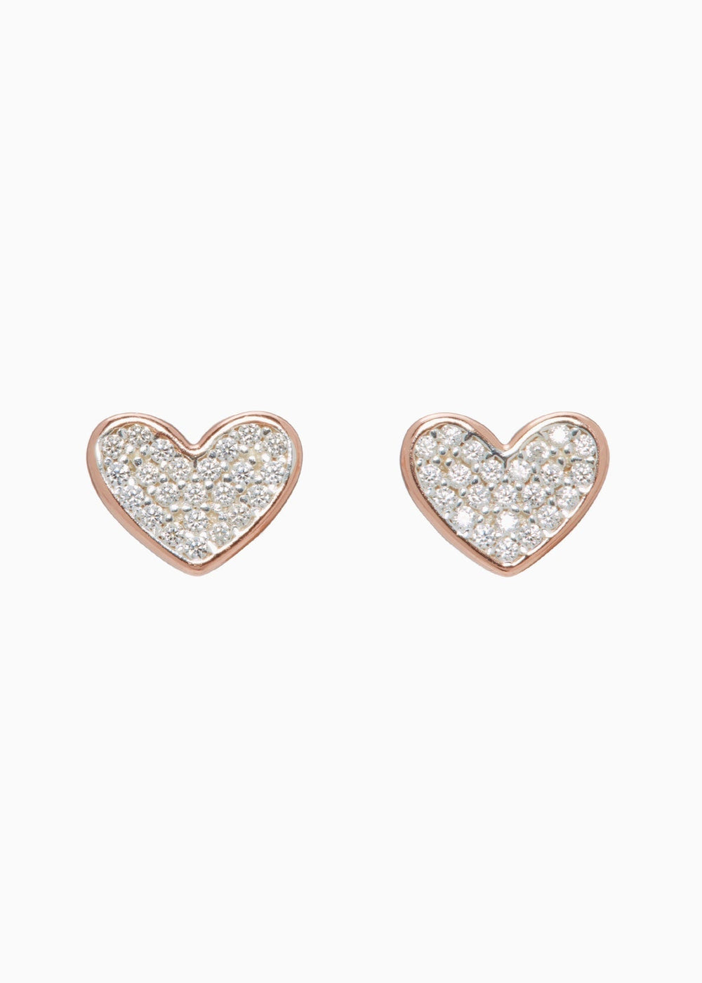 Heart Mini Pavé Stud Earrings - Clementine Home Floral Gift