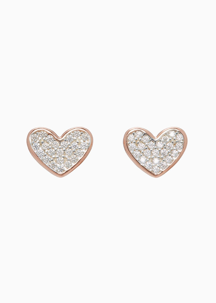 Heart Mini Pavé Stud Earrings - Clementine Home Floral Gift