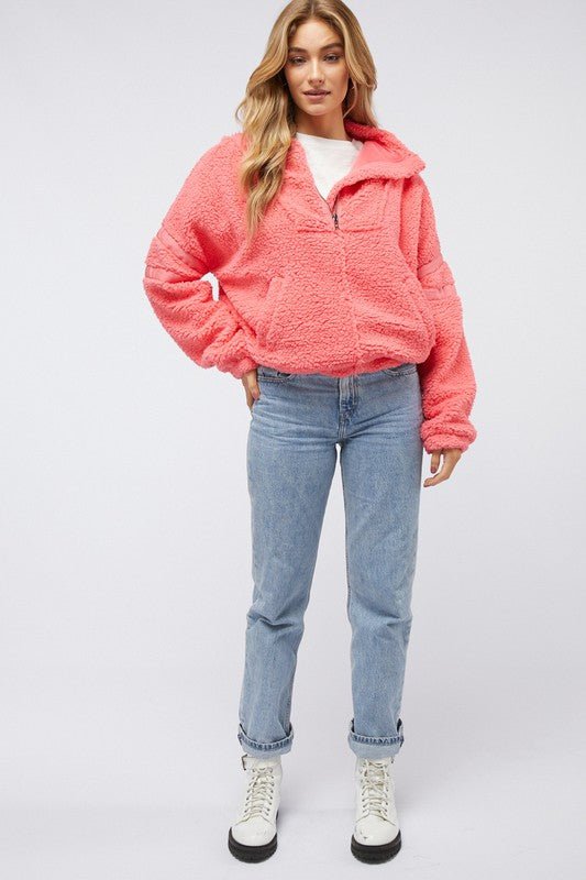 LONG SLEEVE ZIP UP JACKET - Clementine Home Floral Gift