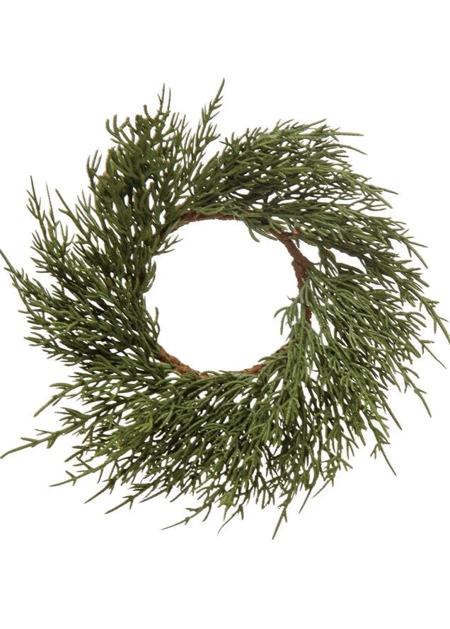 Round Faux Cypress Wreath - Clementine Home Floral Gift