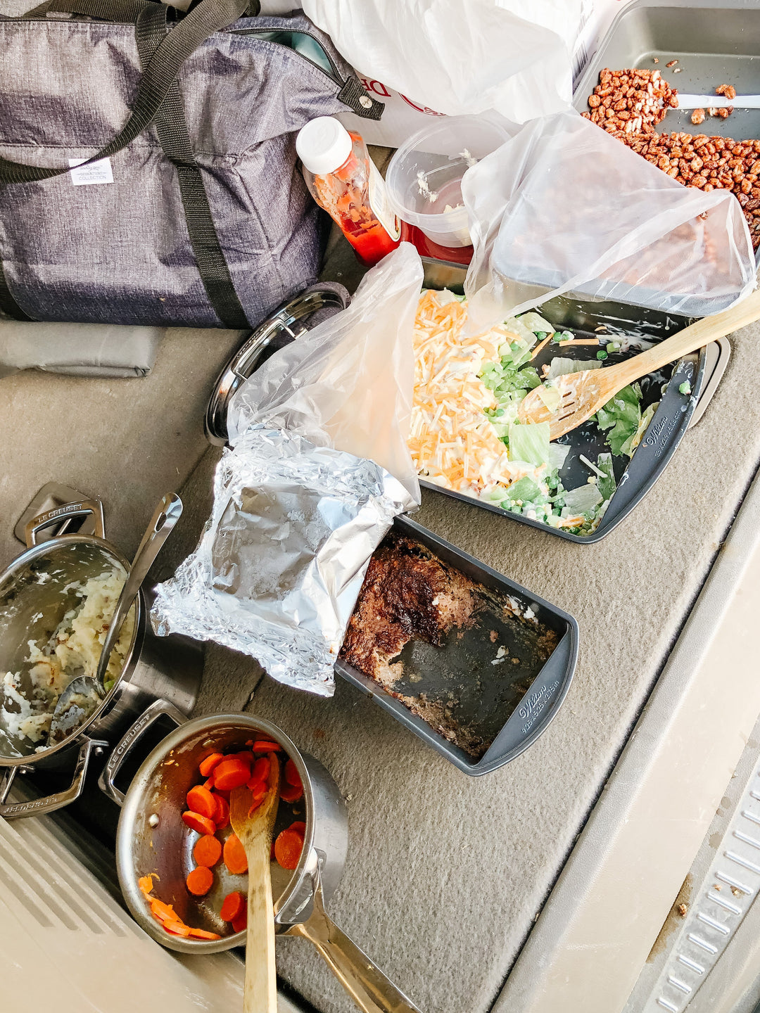 Our FAVE Meatloaf, Mashed Potatoes, Carrots, 7 Layer Salad & PUFF WHEAT CAKE - Clementine Home Floral Gift