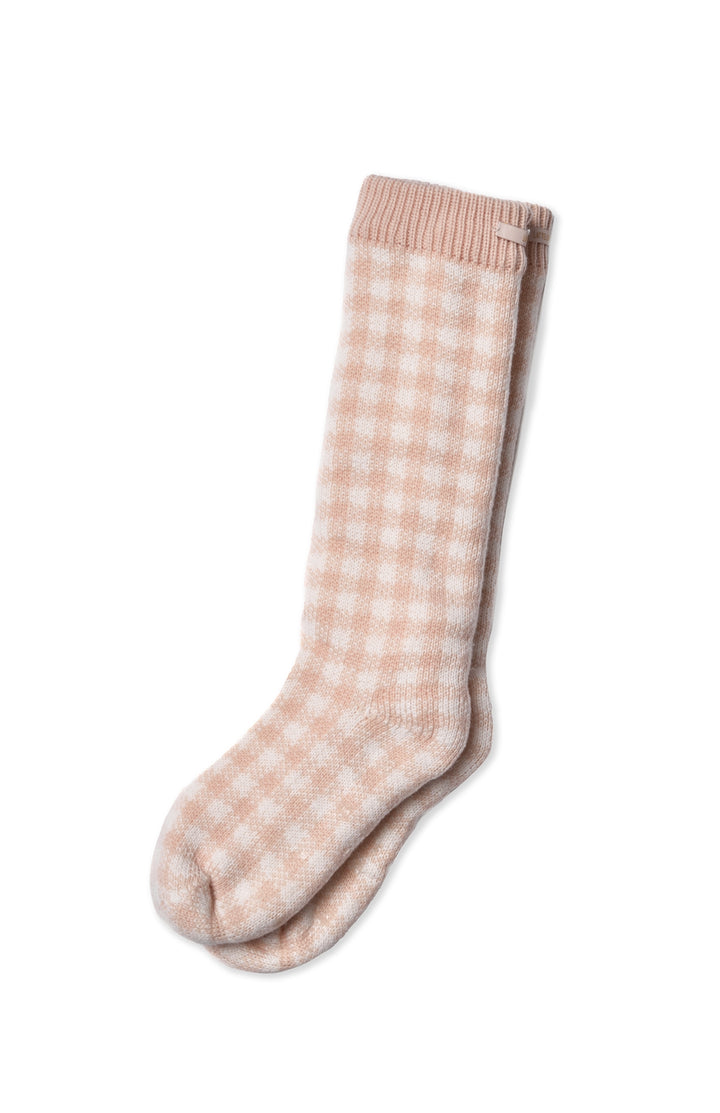 Gingham Lounge Sock - Pink