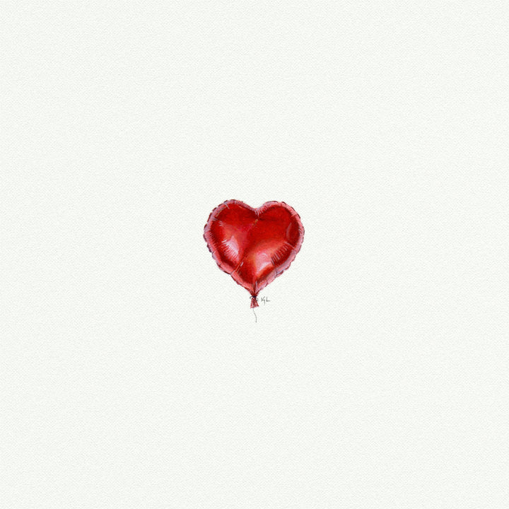 Mini Art Print - Heart Mylar Balloon