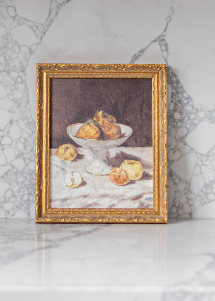 Antique Fruit | French Brass Gold Mould Framed Art – 8” x 11”