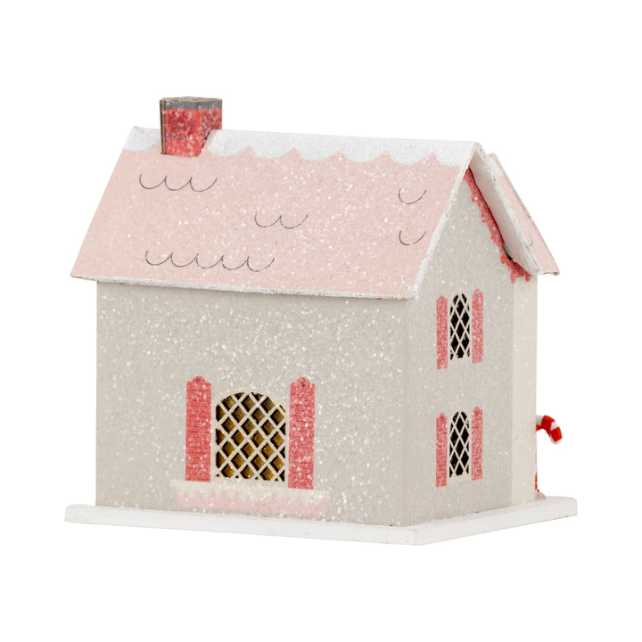 Glitter Christmas Village, Set of 3 - Traditional