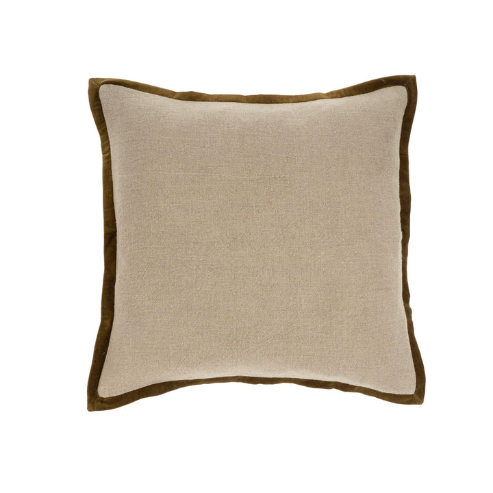 Velvet Trim Pillow - Green