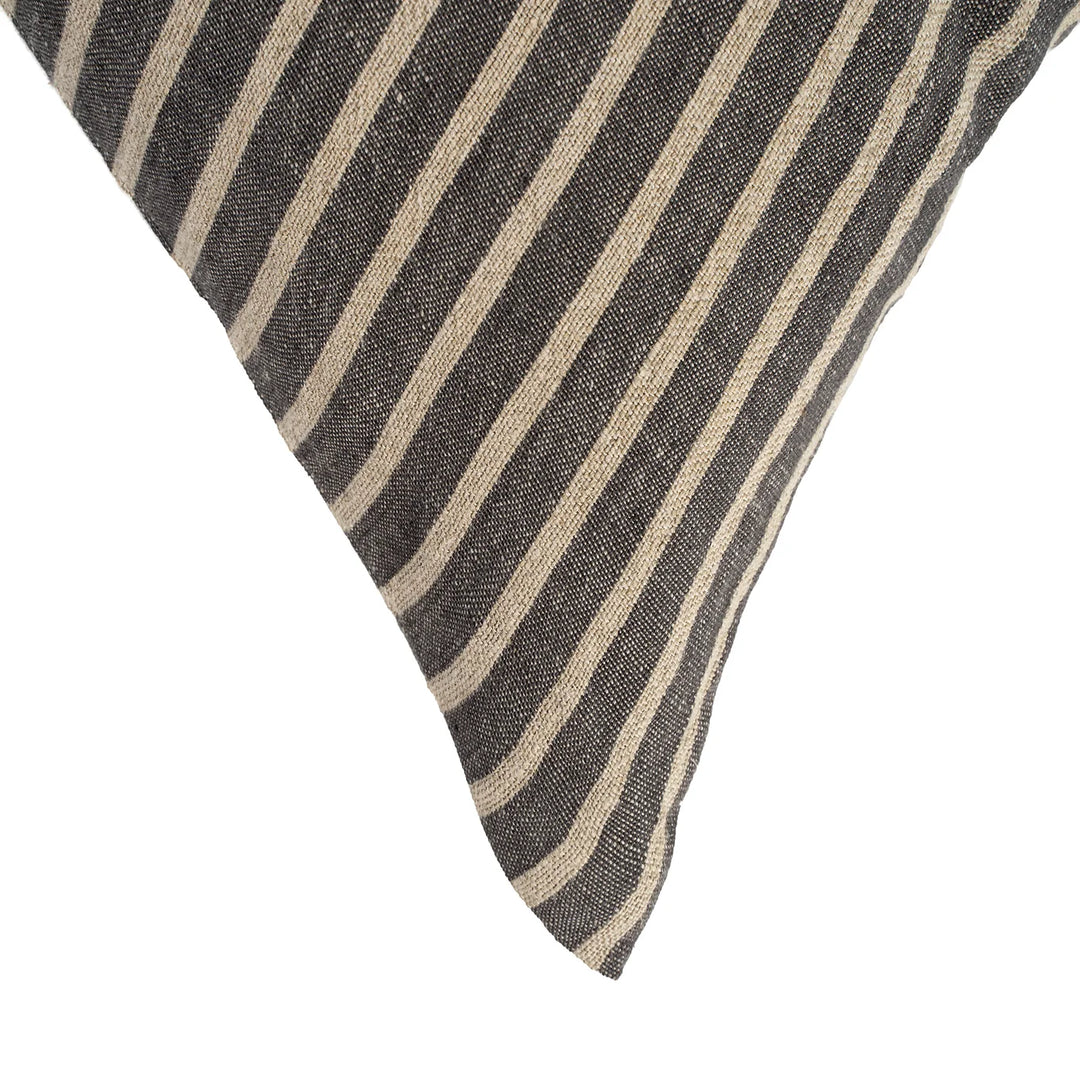 Pinstripe Linen Pillow - Grey