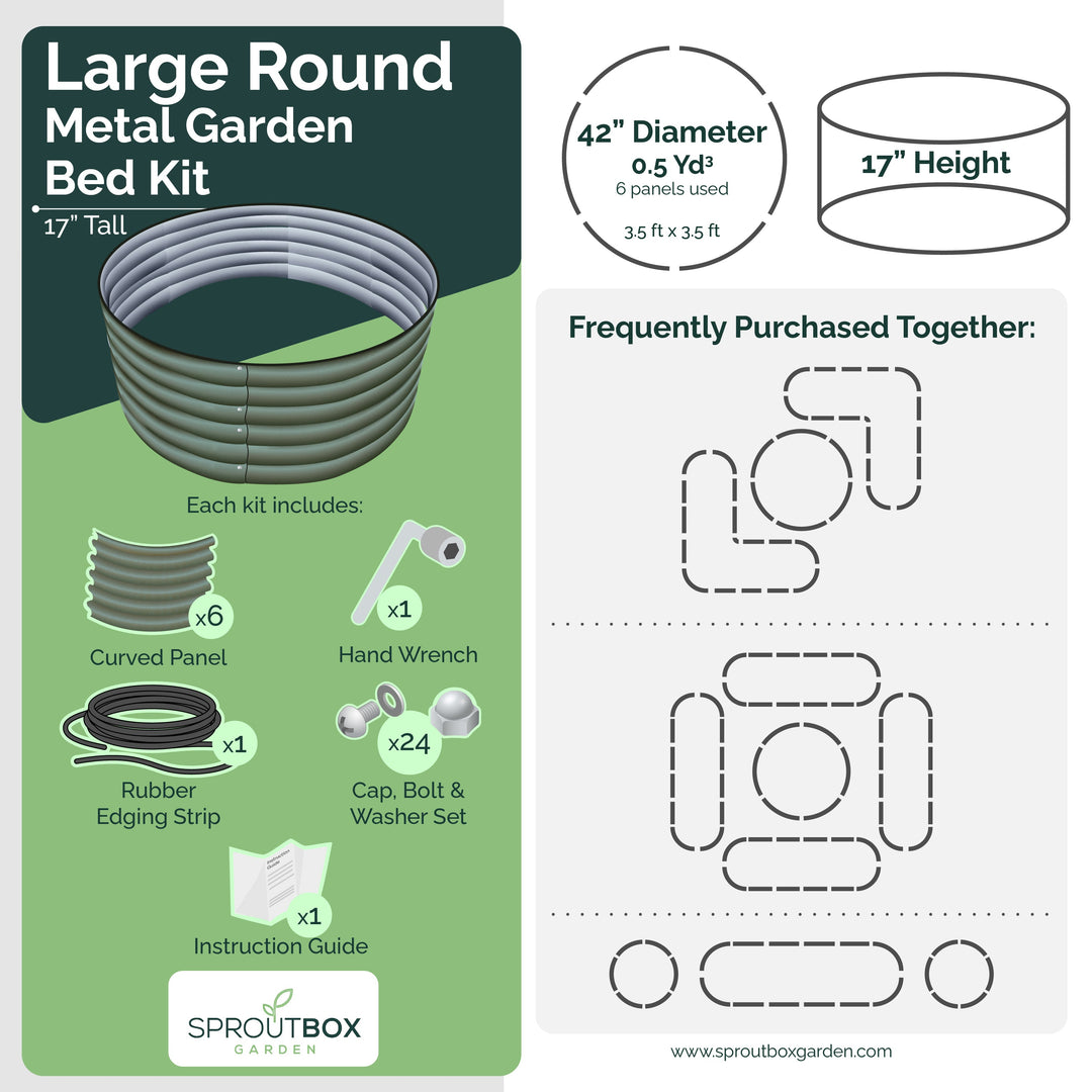 Tall Large Round Raised Garden Bed - Multiple Heights