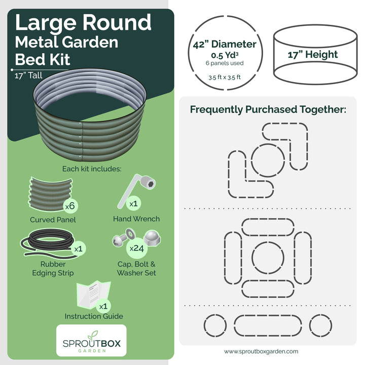 Tall Large Round Raised Garden Bed - Multiple Heights