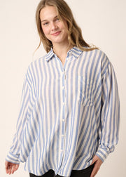 STRIPED BUTTON DOWN SHIRT