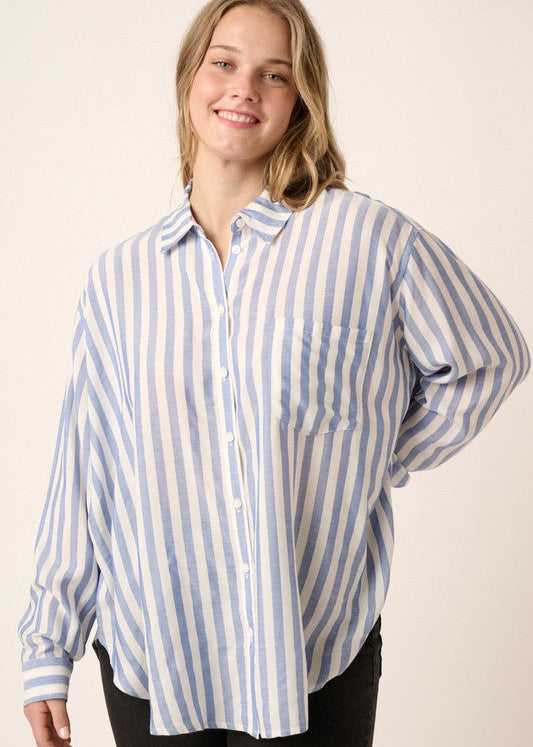 STRIPED BUTTON DOWN SHIRT