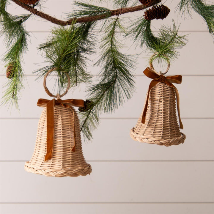 Woven Rattan Bells, Set of 02