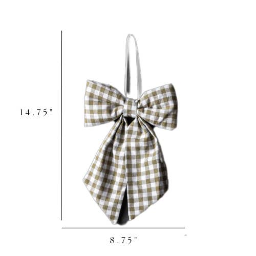Bow | Gingham Green Fabric
