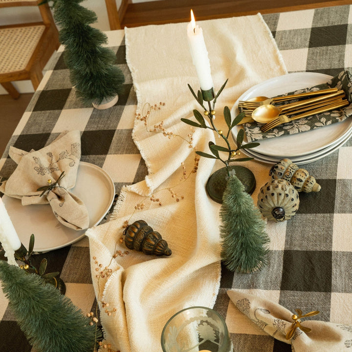 Salinas Gingham Tablecloth - Olive