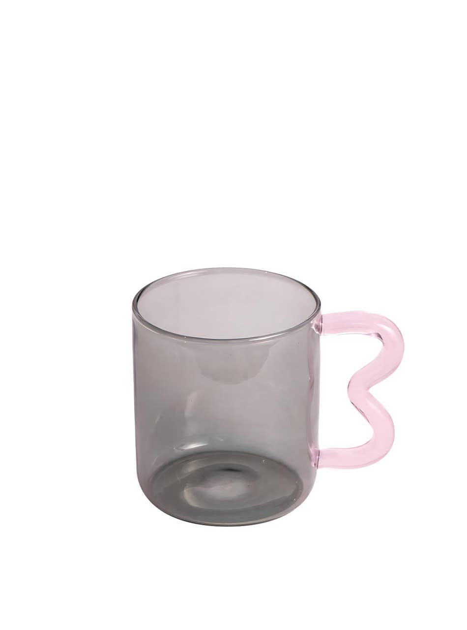 Bonbon Glass Cup - Grey & Pink