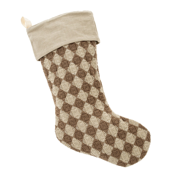 Check Weave Stocking - Brown