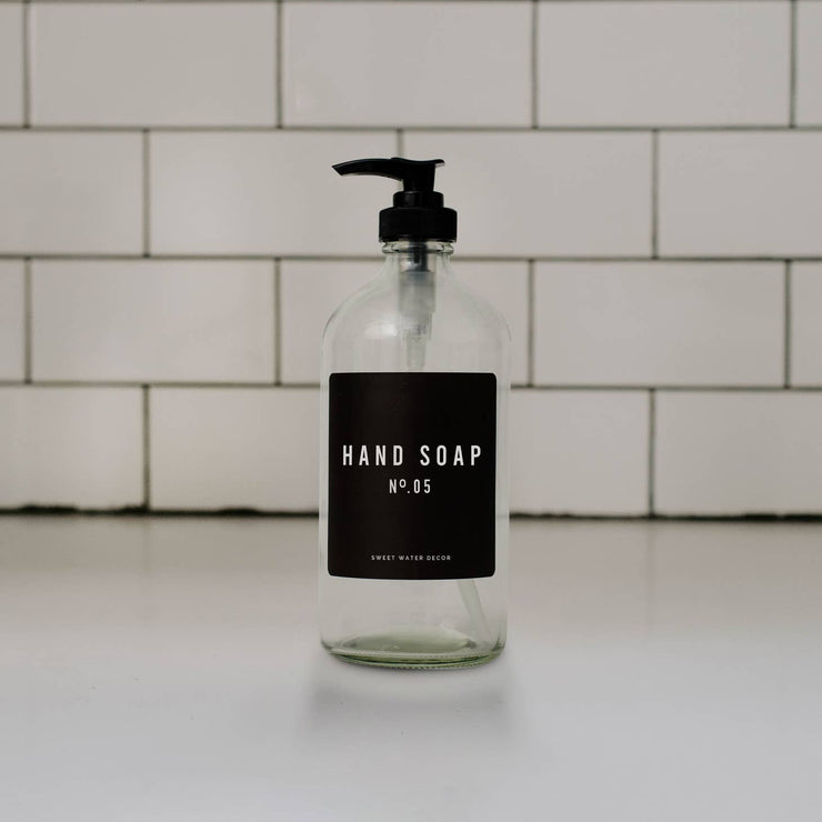 Clear Glass Hand Soap Dispenser